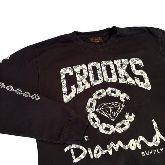 Diamond Supply X Crooks & Castles Collab Sweatshirt Sz Small - Picture 1 of 10